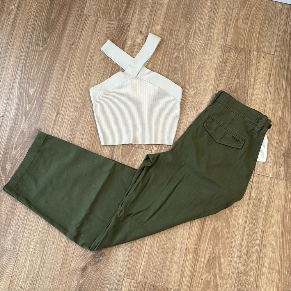 Babaton Cream Ribbed Crop Top - Picture 6 of 6
